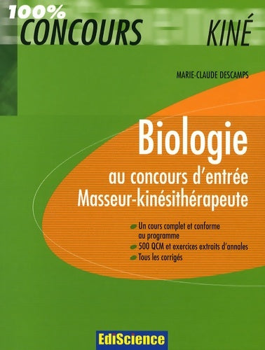 Livrenpoche : Biologie au concours d'entrée masseur-kinésithérapeute - Marie Claude Descamps - Livre