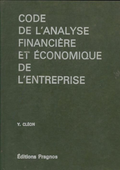 Livrenpoche : Code de l'analyse financière et économique de l'entreprise - Yves Cléon - Livre