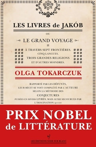 Livrenpoche : Les Livres de Jakob - Prix Nobel de Littérature 2018 - Olga Tokarczuk - Livre