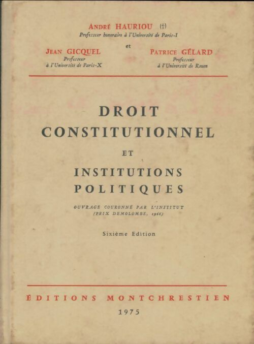 Livrenpoche : Droit constitutionnel et institutions politiques - Collectif - Livre