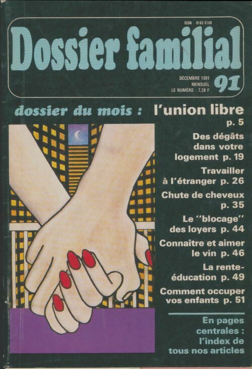 Livrenpoche : Dossier familial n°91 : L'union libre - Collectif - Livre