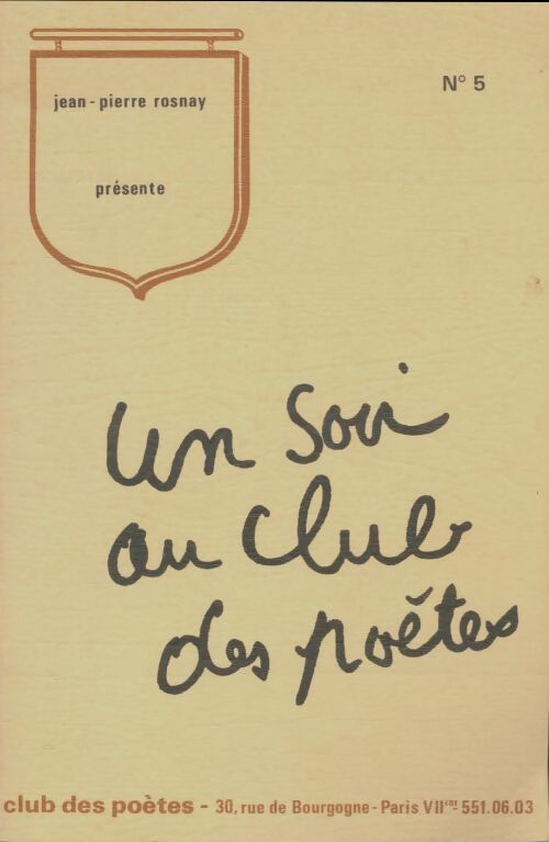 Livrenpoche : Un soir au club des poètes n°5 - Jean-Pierre Rosnay - Livre