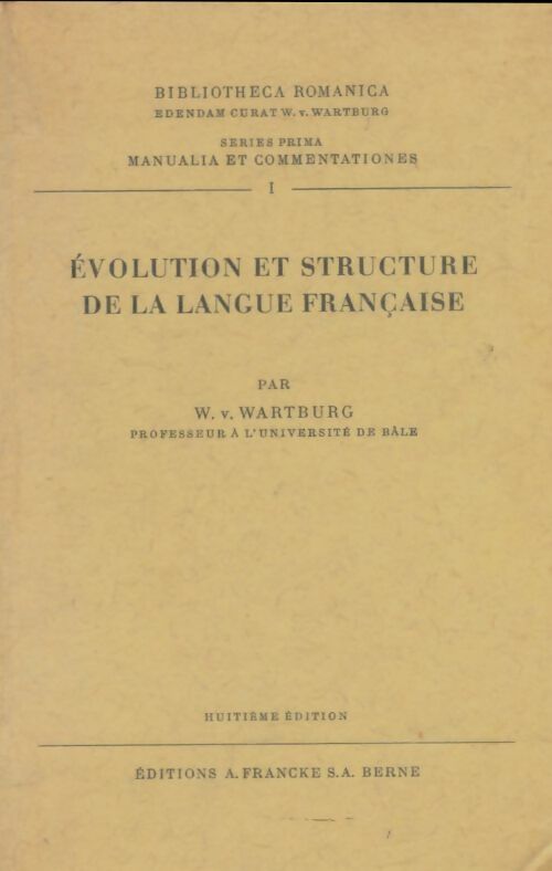 Livrenpoche : Évolution et structure de la langue française - Walther Von Wartburg - Livre