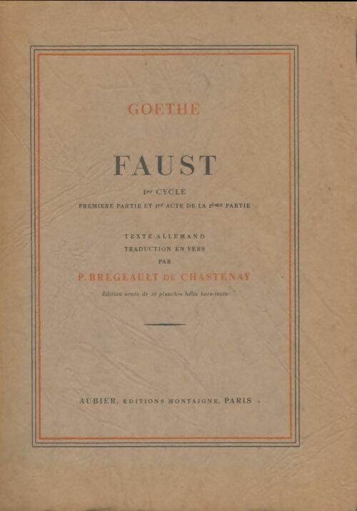 Faust. 1er cycle - Johann Wolfgang Von Goethe -  Aubier GF - Livre