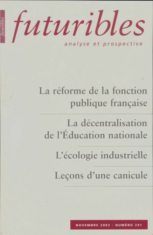 Livrenpoche : Futuribles n°291 - Collectif - Livre