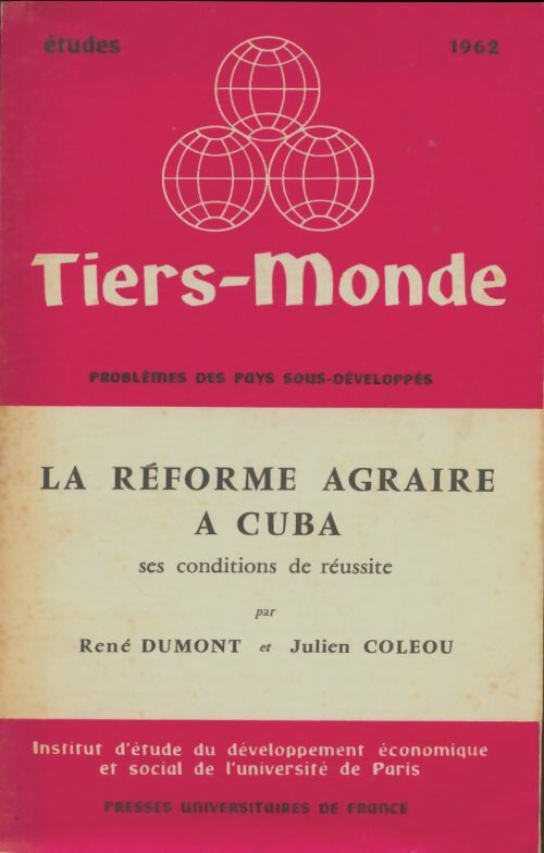 Livrenpoche : La réforme agraire à Cuba - René Dumont - Livre