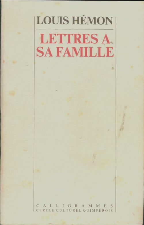 Livrenpoche : Lettres à sa famille - Louis Hémon - Livre