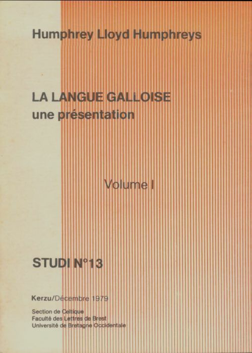 Livrenpoche : La langue galloise Tome I - Humphrey Lloyd Humphreys - Livre