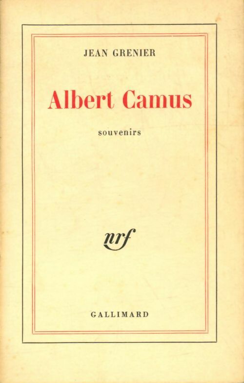 Livrenpoche : Albert Camus - Jean Grenier - Livre