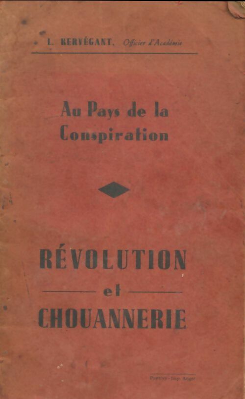 Livrenpoche : Au pays de la conspiration : Révolution et chouannerie - L Kervégant - Livre