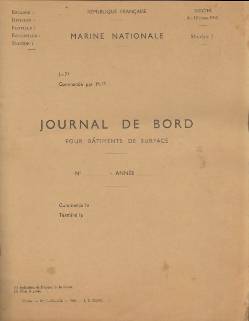 Livrenpoche : Journal de bord pour bâtiment de surface - Collectif - Livre