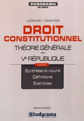 Livrenpoche : Droit constitutionnel théorie générale Ve République - BERTRAND PAUVERT - Livre