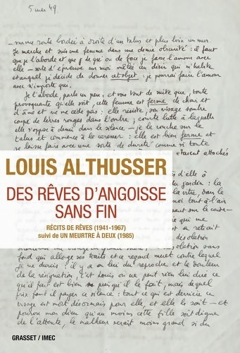 Livrenpoche : Des rêves d'angoisse sans fin : Récits de rêves . IMEC - Louis Althusser - Livre