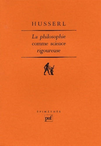 Livrenpoche : La Philosophie comme science rigoureuse - Edmund Husserl - Livre
