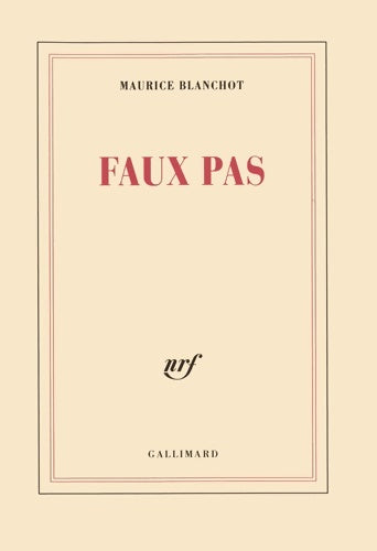 Livrenpoche : Faux pas - Maurice Blanchot - Livre