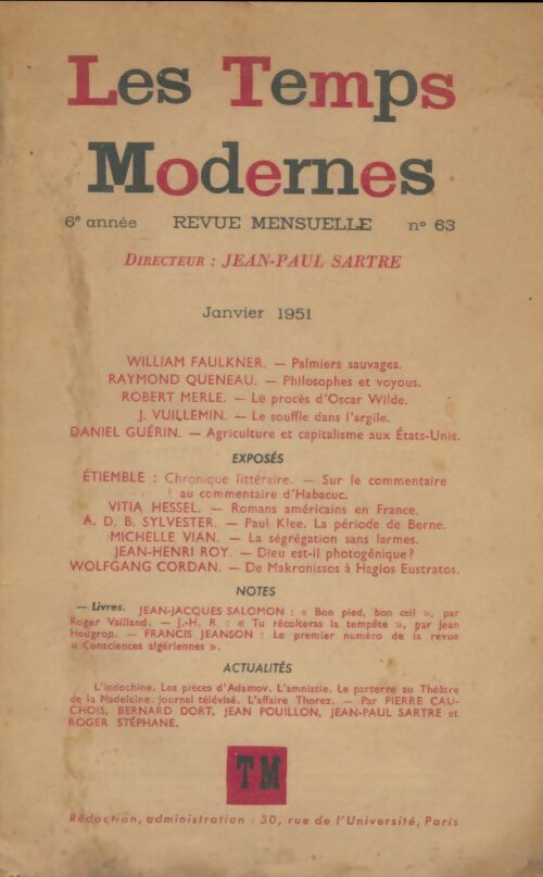 Livrenpoche : Les temps modernes n°63 - Collectif - Livre