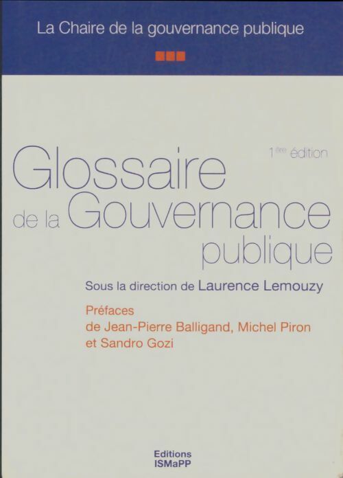 Livrenpoche : Glossaire de la gouvernance publique - Collectif - Livre
