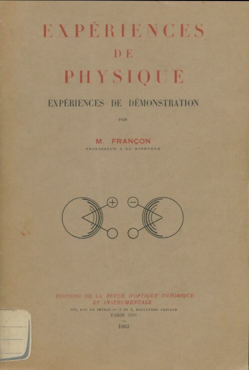 Livrenpoche : Expériences de physique - M Françon - Livre