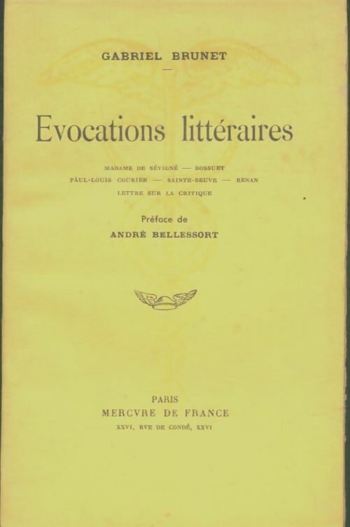 Livrenpoche : Évocations littéraires - Gabriel Brunet - Livre