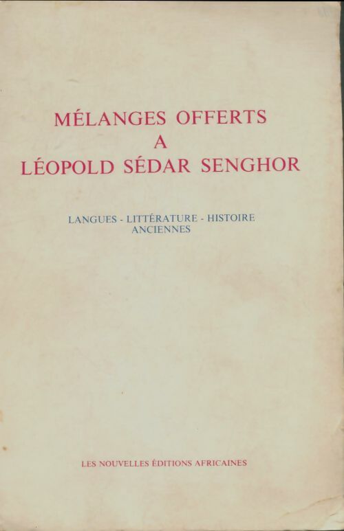 Livrenpoche : Mélanges offerts à Léopold Sédar Sanghor - Collectif - Livre