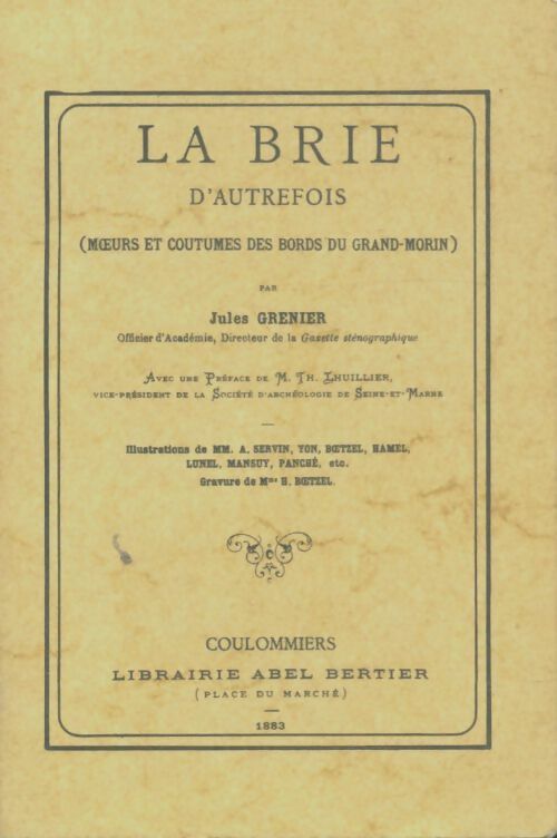 Livrenpoche : La Brie d'autrefois - Jules Grenier - Livre