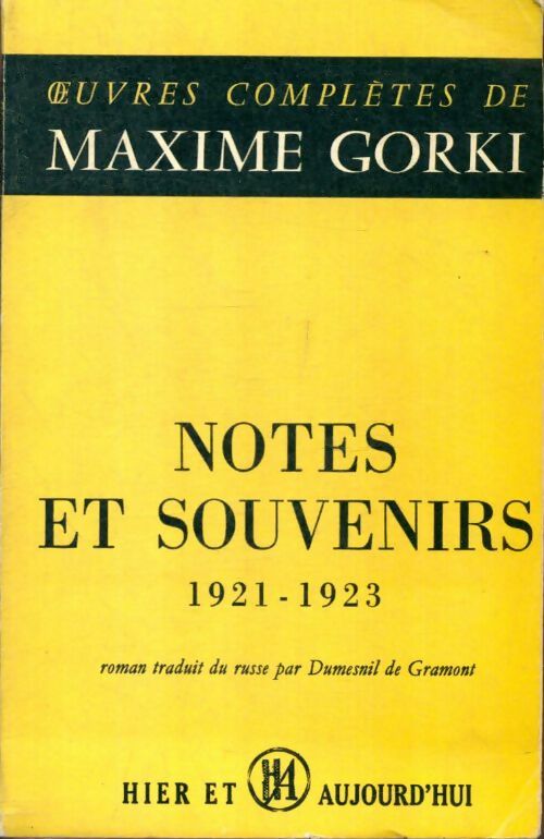 Livrenpoche : Notes et souvenirs 1921-1923 - Maxime Gorki - Livre
