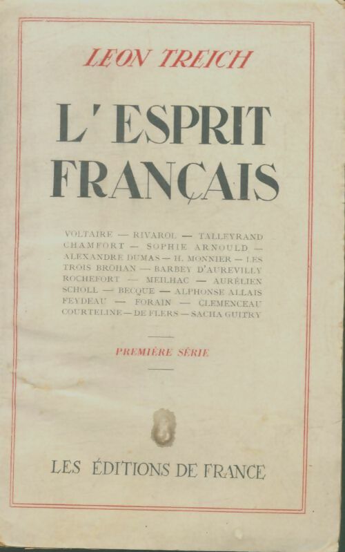 Livrenpoche : L'esprit français première série - Collectif - Livre