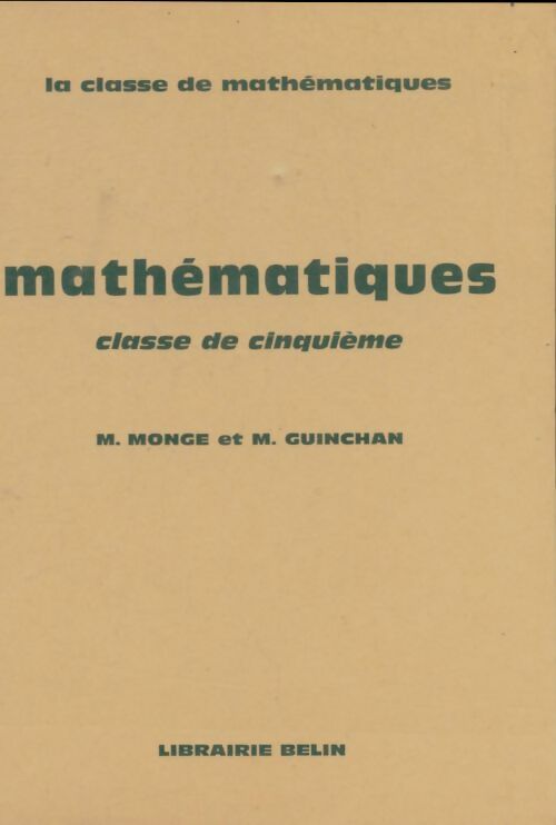 Livrenpoche : Mathématiques 5e - M. Monge - Livre