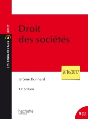 Livrenpoche : Droit des sociétés : 13ème édition - Jérôme Bonnard - Livre