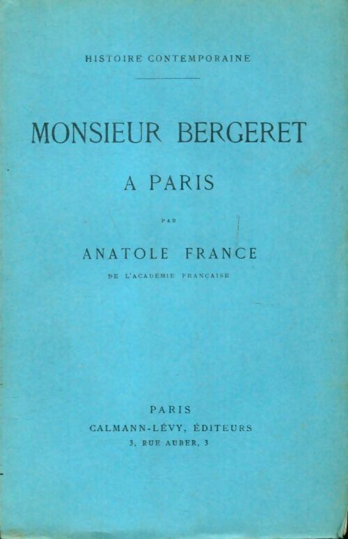 Livrenpoche : Monsieur Bergeret à Paris - Anatole France - Livre