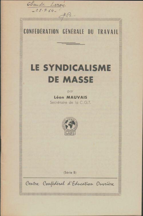 Livrenpoche : Le syndicalisme de masse - Léon Mauvais - Livre