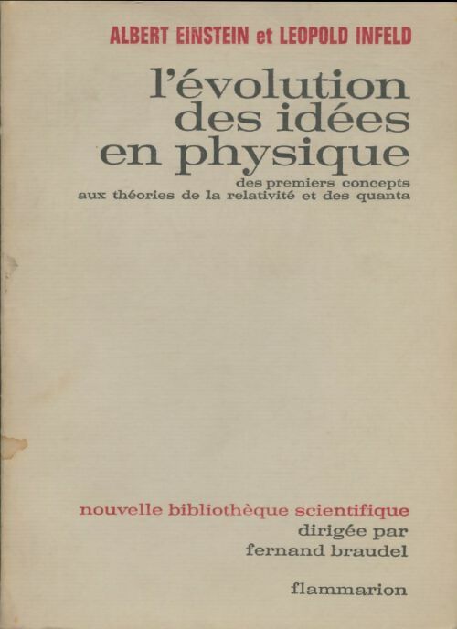 Livrenpoche : L'évolution des idées en physique - Albert Einstein - Livre