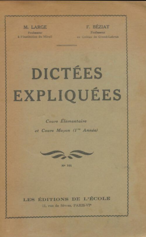 Livrenpoche : Dictées expliquées CE et CM1 - M Large - Livre