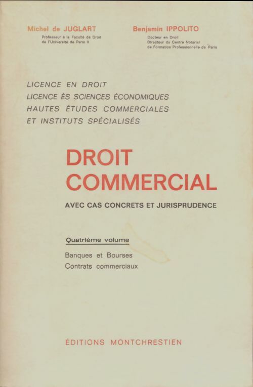 Livrenpoche : Droit commercial - Michel De Juglart - Livre