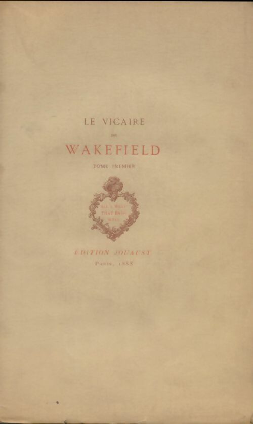 Livrenpoche : Le vicaire de Wakefield Tome I - Oliver Goldsmith - Livre