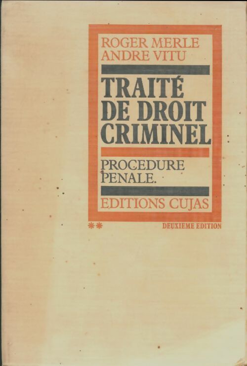 Livrenpoche : Traité de droit criminel Tome II : Procédure pénale - Roger Merle - Livre