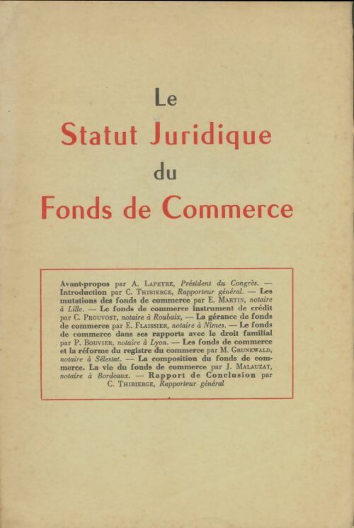 Livrenpoche : Le statut juridique du fonds de commerce - Collectif - Livre