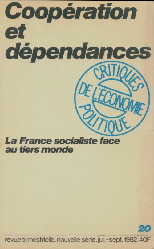 Livrenpoche : Critiques de l'économie politique n°20 - Collectif - Livre
