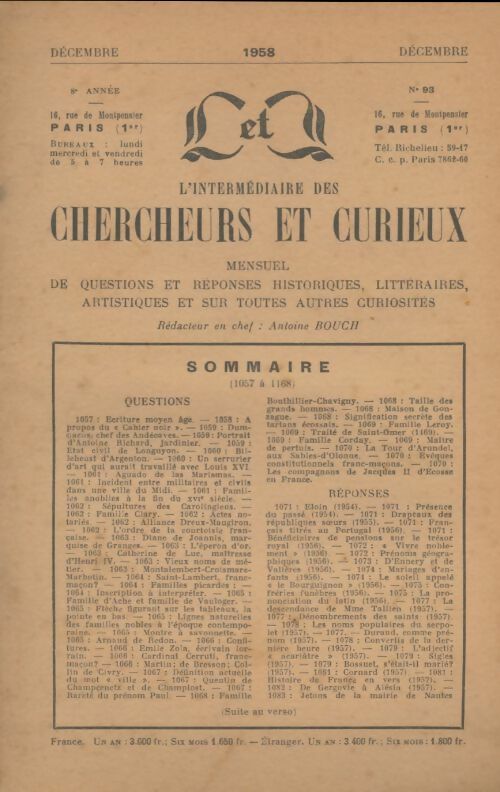 Livrenpoche : L'intermédiaire des chercheurs et curieux n°93 - Collectif - Livre