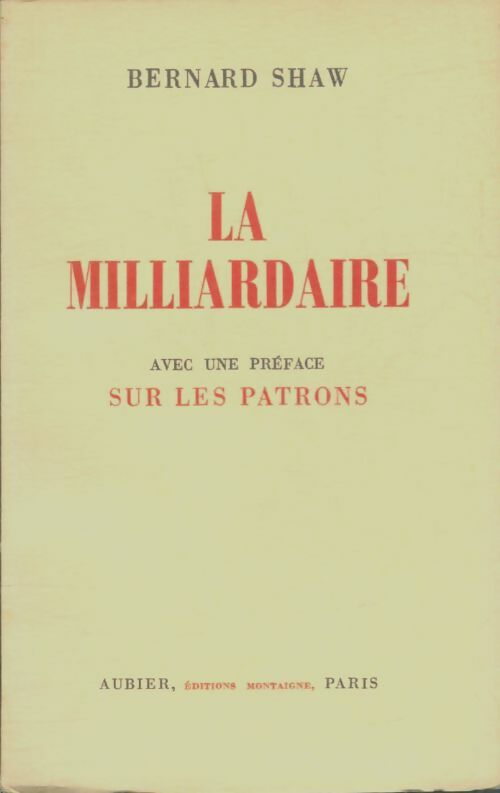 Livrenpoche : La milliardaire - Bernard Shaw - Livre