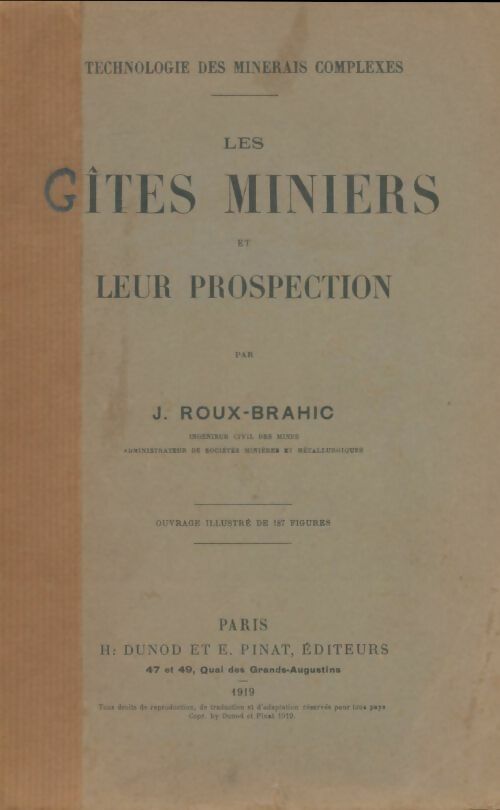 Livrenpoche : Les gîtes miniers et leur prospection - J Roux-Brahic - Livre
