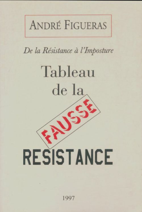 Livrenpoche : Tableau de la fausse résistance - André Figueras - Livre