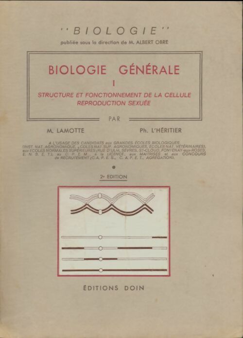 Livrenpoche : Biologie générale Tome I - M Lamotte - Livre