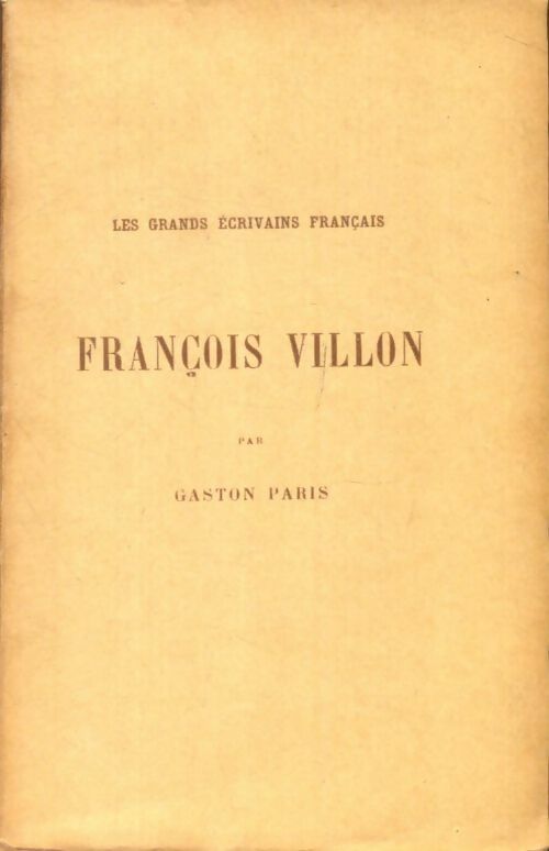 Livrenpoche : François Villon - Gaston Paris - Livre