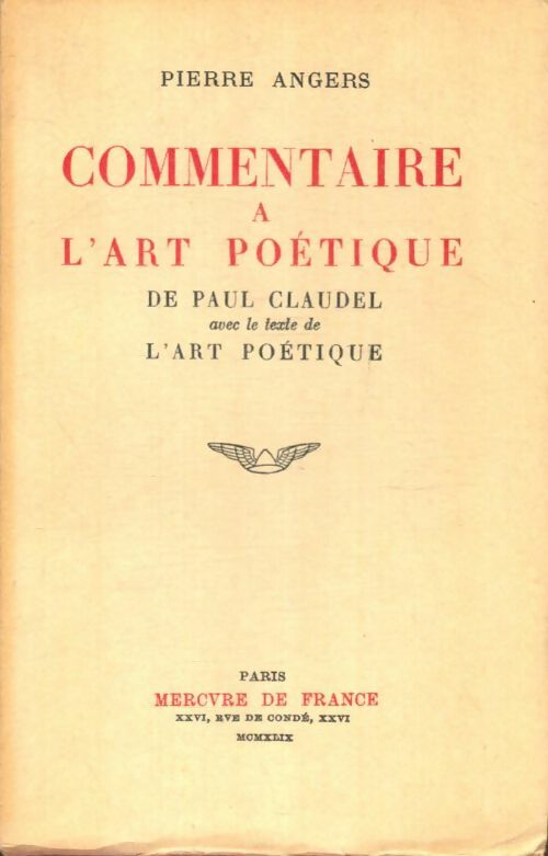 Livrenpoche : Commentaire à l'art poétique - Paul Claudel - Livre