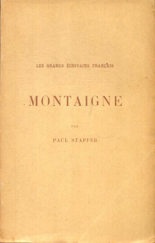 Livrenpoche : Montaigne - Paul Stapfer - Livre