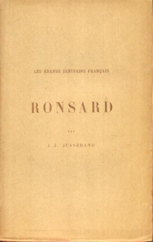 Livrenpoche : Ronsard - J.-J. Jusserand - Livre