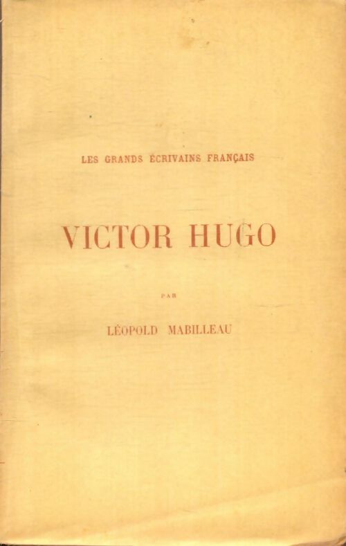 Livrenpoche : Victor Hugo - Léopold Mabilleau - Livre