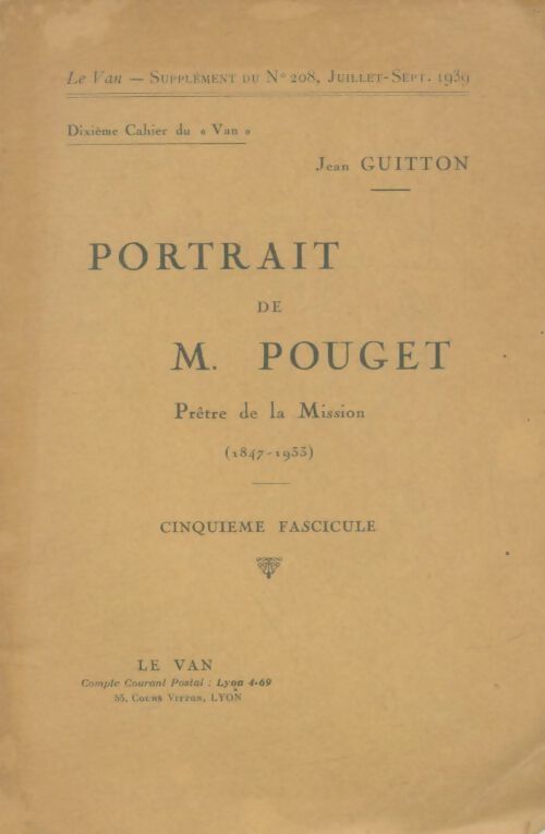 Livrenpoche : Portrait de M. Pouget Tome V - Jean Guitton - Livre