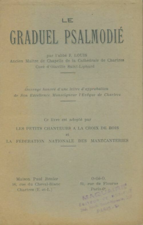 Livrenpoche : Le graduel psalmodié - J Louis - Livre